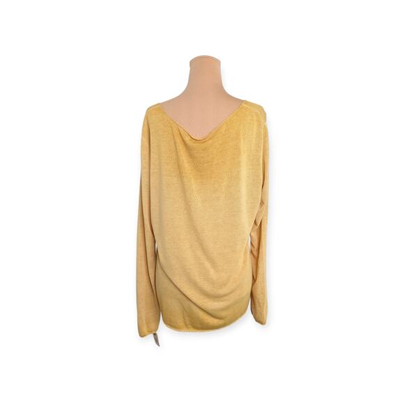 TEMPO PARIS Women’s Lightweight Scoop Neckline Sweater In Mustard XL - Picture 6 of 11